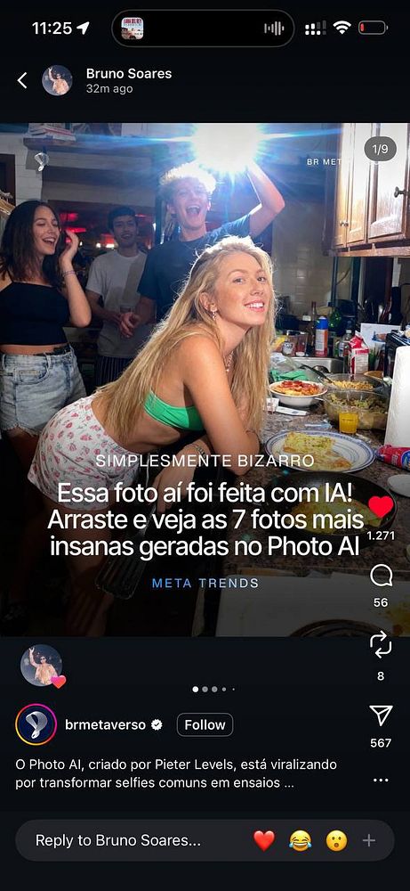 A lively gathering of friends in a kitchen, featuring a woman posing playfully while others enjoy the moment.