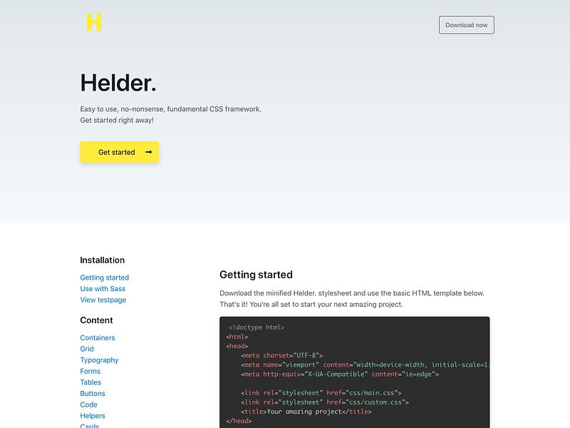 Helder. CSS Framework