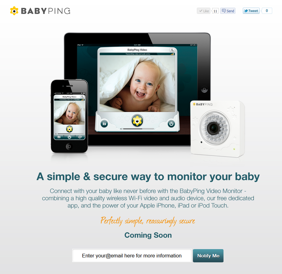 Babyping video baby store monitor