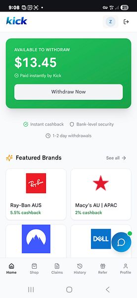 Kick Cashback