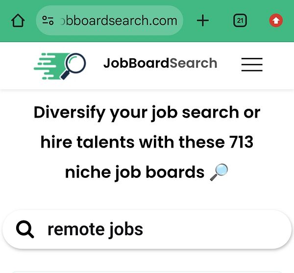Screenshot of a website section showing job boards named No Loser Job Board and Workmate with titles, logos, and location details.