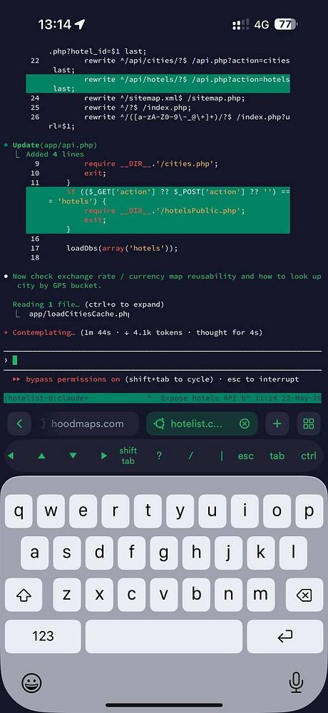 Screenshot of a source code file named 'hotelist.js' showing a JavaScript function for fetching hotel data using an API.