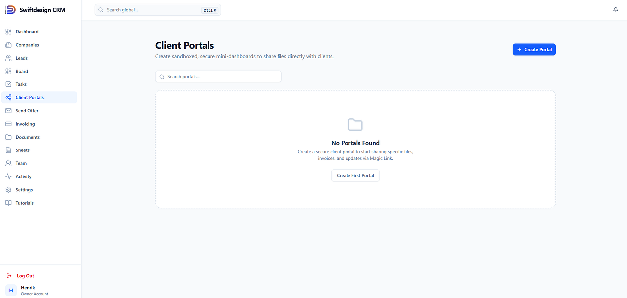SwiftDesign CRM