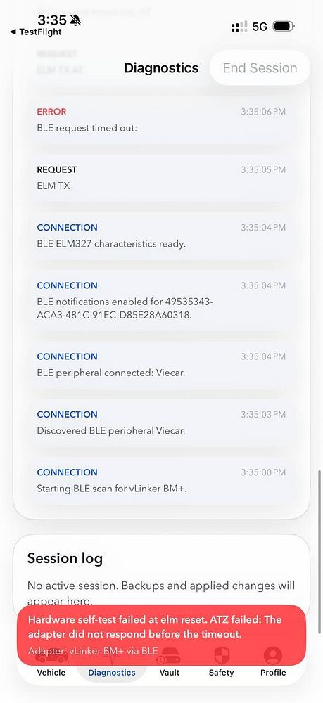 Front view of a blue Suzuki Jimny parked at night with a cracked and foggy windshield under artificial lights.