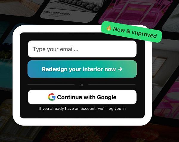 The image displays a login interface for a design application featuring Google OAuth integration.