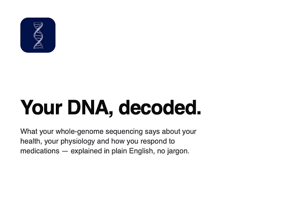 Screenshot of genome.sh web interface displaying a detailed DNA sequencing report with sample analysis data, genome details, and analysis options.