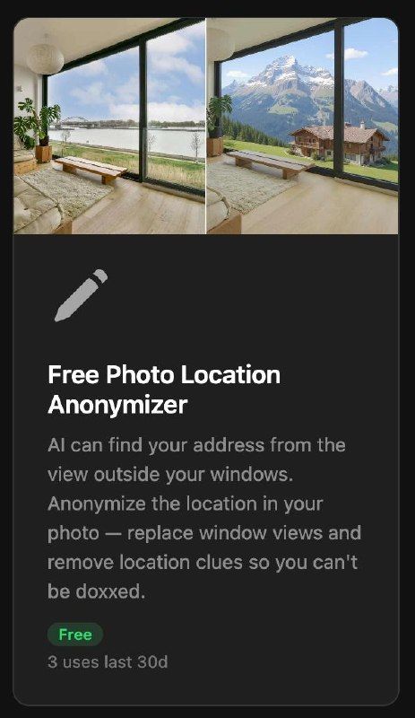 Dark-themed thumbnail design featuring the text 'Location Anonymizer' and two location pins icons.