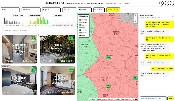 Screenshot of a chat interface where a user asks an AI assistant to find a hotel in Miami with a pool for the World Cup.