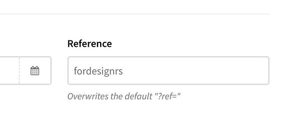 The image shows a UI field for setting a reference value.