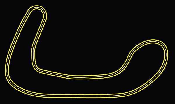 Comparison image of Brands Hatch Indy Circuit showing a left side SVG map and the right side real aerial photo of the track.