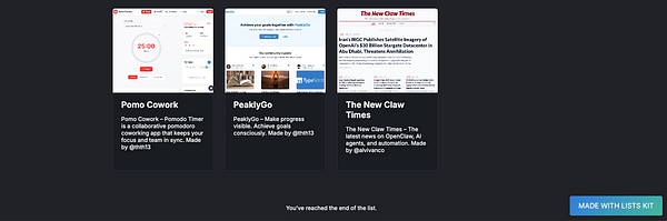 Screenshot of a website grid layout showing multiple image-based cards and an interface with editing icons on the left.