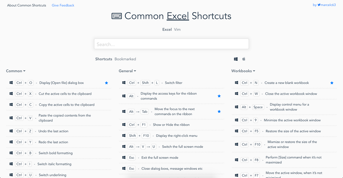 Common Shortcuts