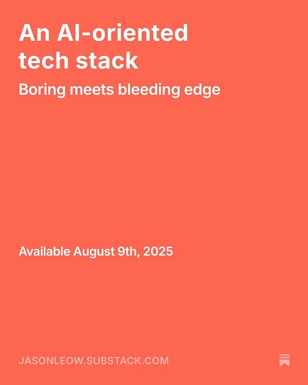 The image features a promotional announcement for an AI-oriented tech stack newsletter.