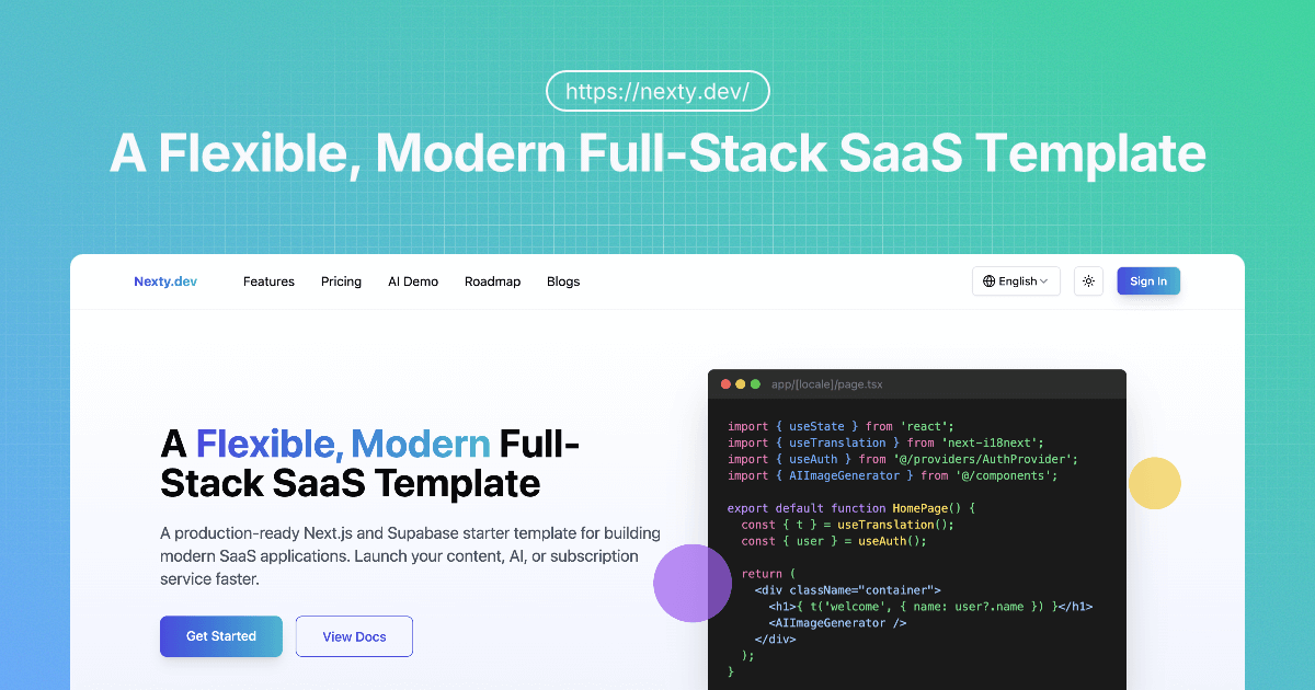 Nexty.dev: A Flexible, Modern Full-Stack SaaS Template