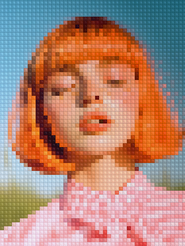 A digital artwork featuring a cluster of colorful, geometric brick-like cubes arranged in a dynamic, floating composition with a minimalist gradient background.