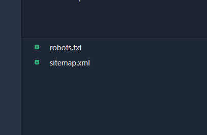 The image displays a file directory containing two specific files: robots.txt and sitemap.xml.