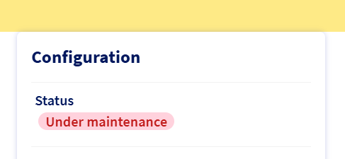 The image displays a configuration interface indicating a server status.