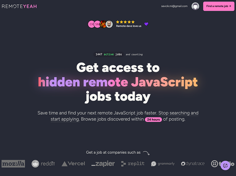 RemoteYeah: Find remote software developer jobs | BetaList