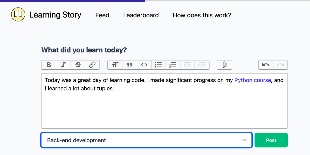 Learning Story