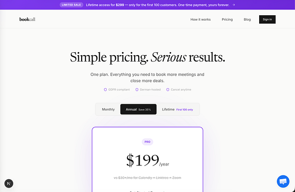 Promotional banner for a lifetime sale offering 30% off and free shipping for the first 100 customers.