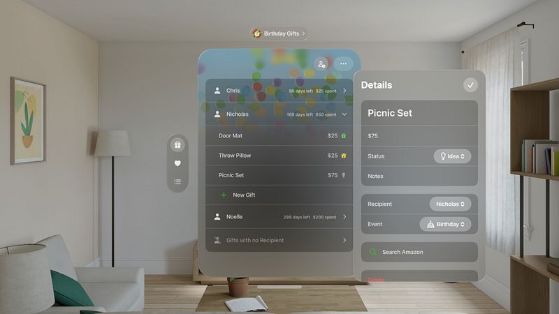 Screenshot of Gift Lists+