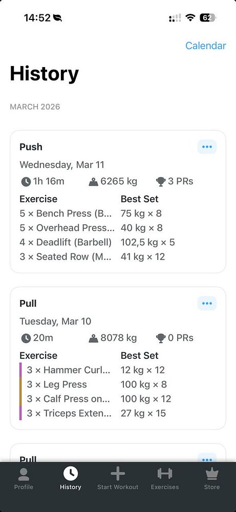 Photo of a dark blue and gray StairMaster exercise machine in a gym.