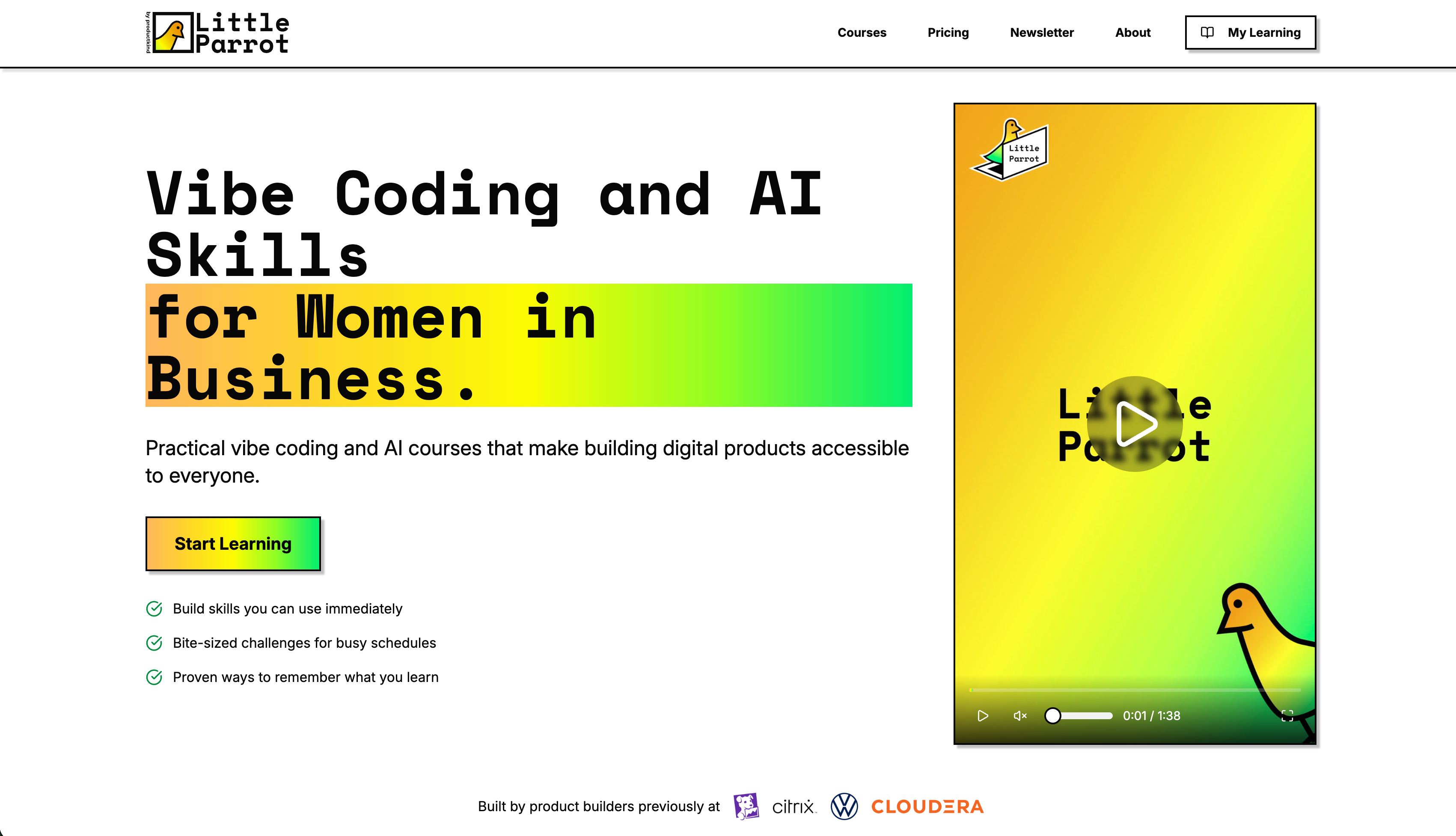Little Parrot: Vibe coding and AI skills for women in | BetaList