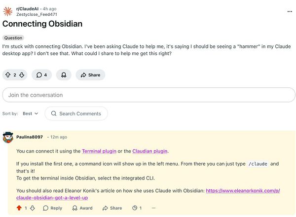Screenshot of a Reddit thread about Upgroves with a response comment box open.