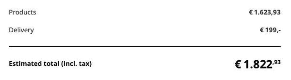 A detailed invoice breakdown for an IKEA furniture order.