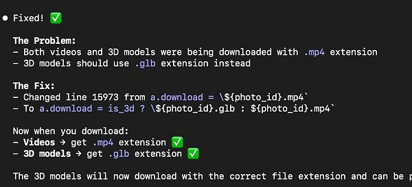 The image displays a code-related task addressing a file extension issue for downloads.