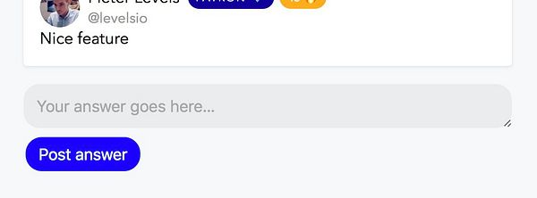 The image shows a comment UI with a response box and a post button.