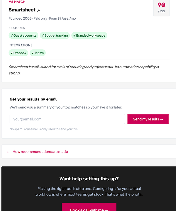 Screenshot of EmailJS service integration setup for sending form responses via email.