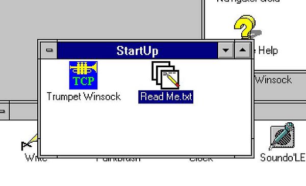 A vintage computer interface displaying a window with application icons.