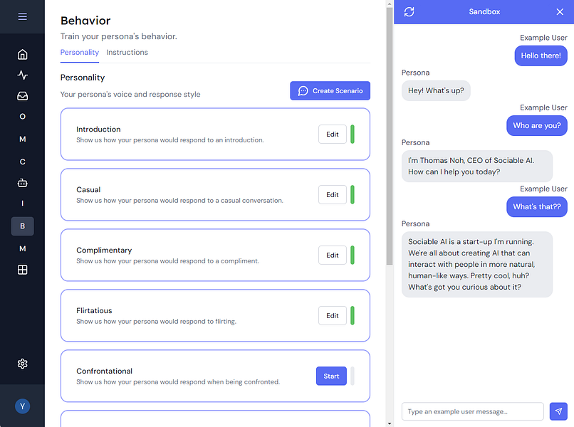 Sociable AI