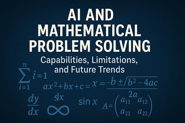 The image features a title and mathematical equations related to AI and problem solving.