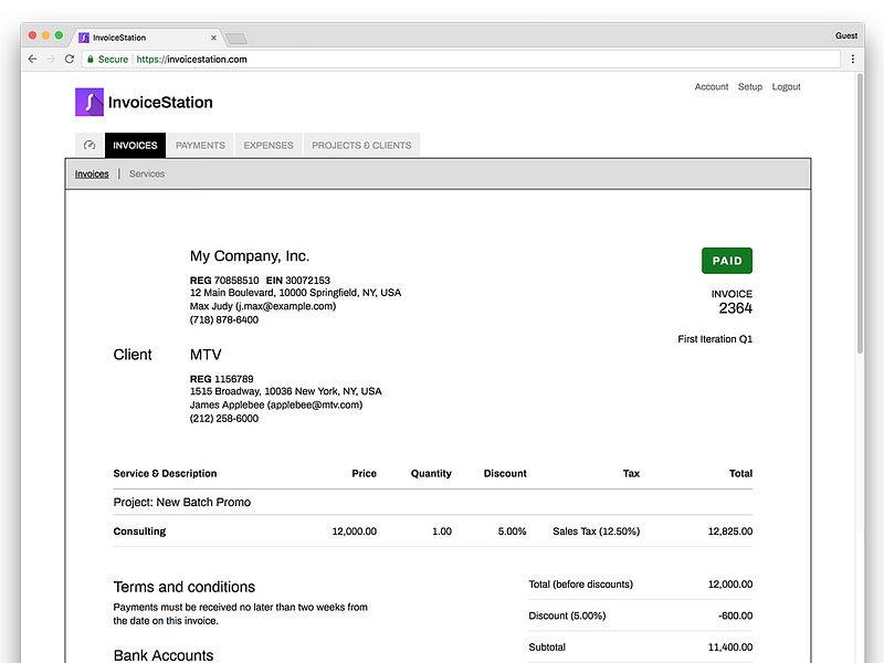 Invoice Station