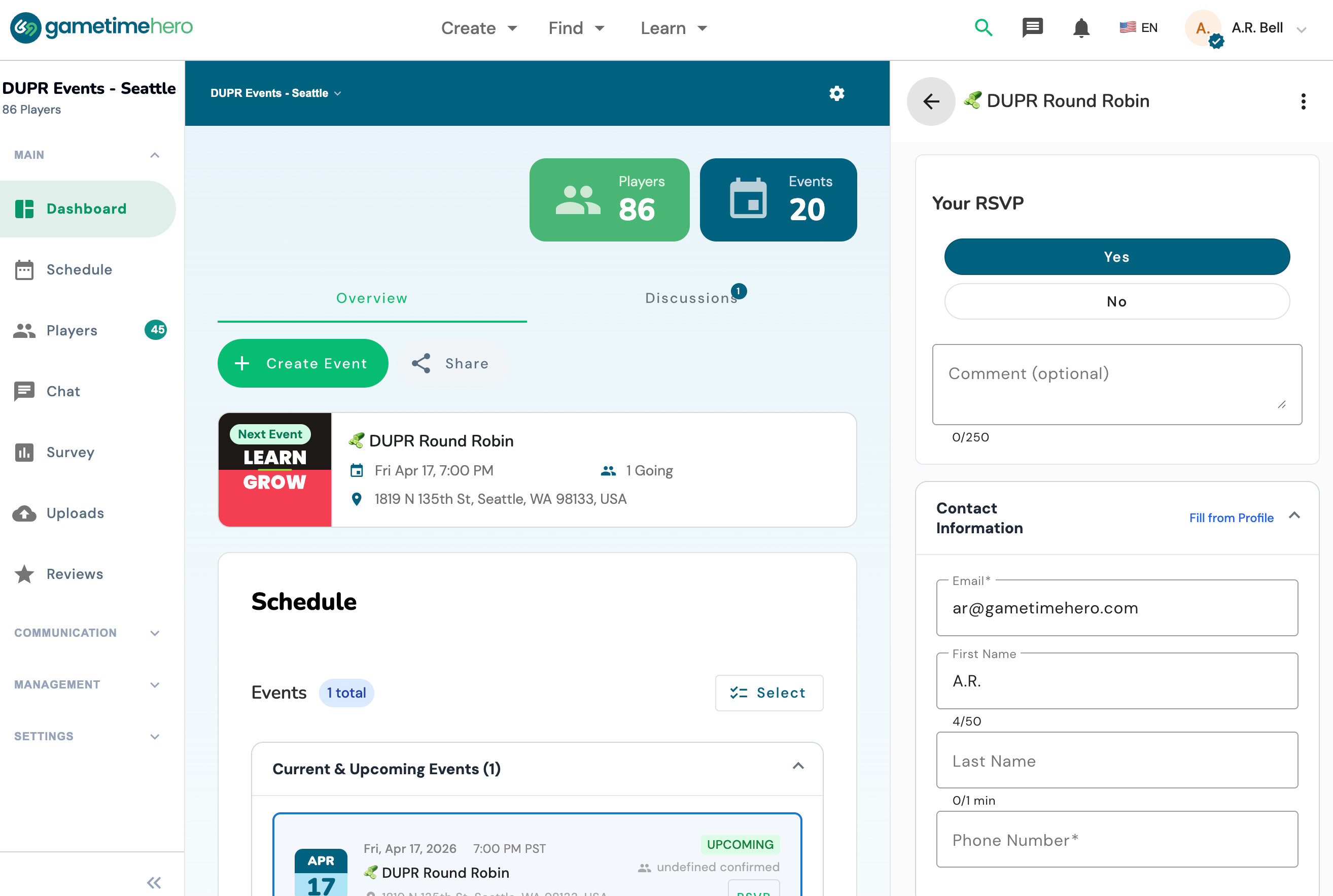 Gametime Hero Launches as All-in-One Platform for Community and Event Management