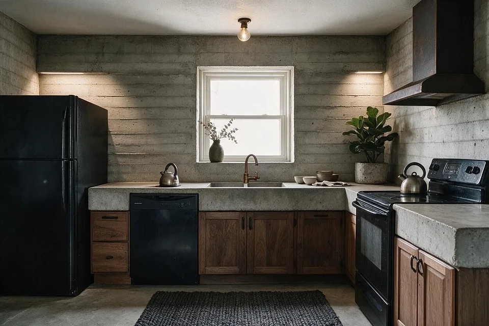 A room in the Brutalist style