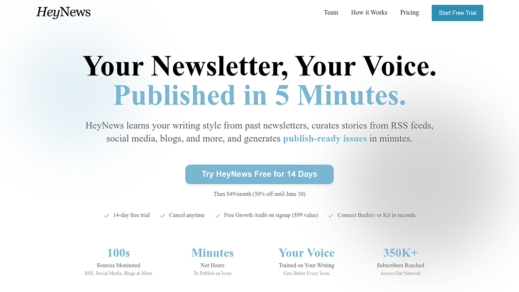 HeyNews – Drafts your newsletter in your voice by learning from past issues visual 2