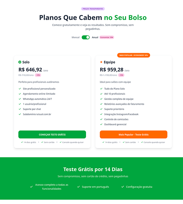 The image displays subscription plans for a service, highlighting two options: Solo and Equipe.