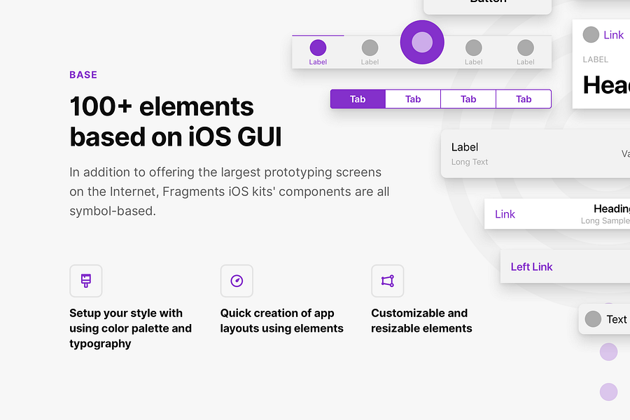 Fragments iOS Wireframing Kit