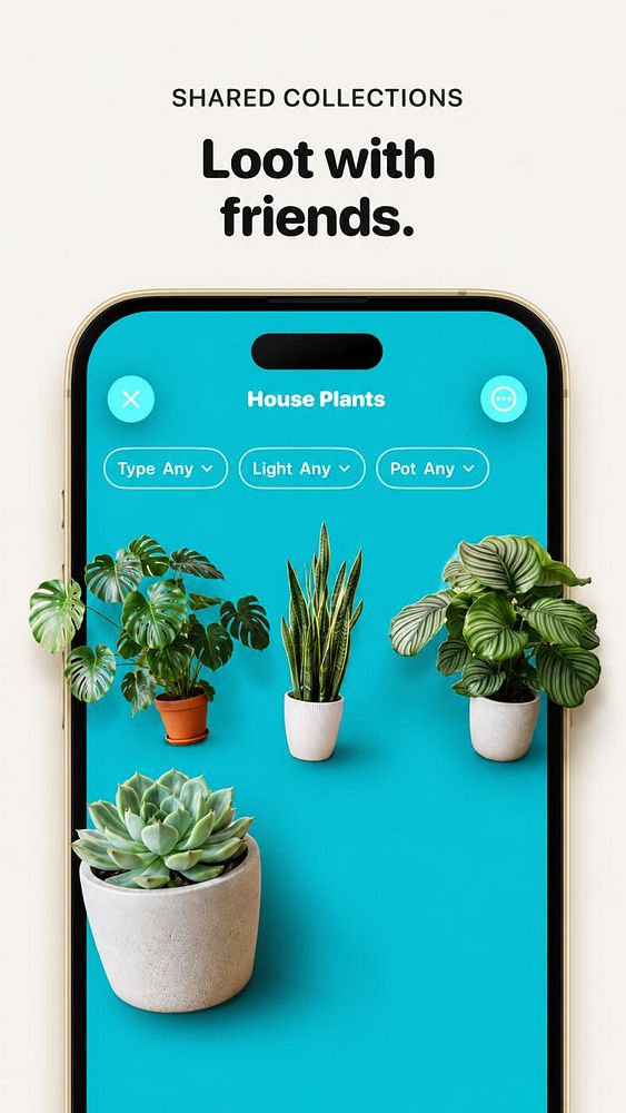 Mobile app store screenshots showcasing vibrant UI with gaming stats and achievements for a loot-themed application.
