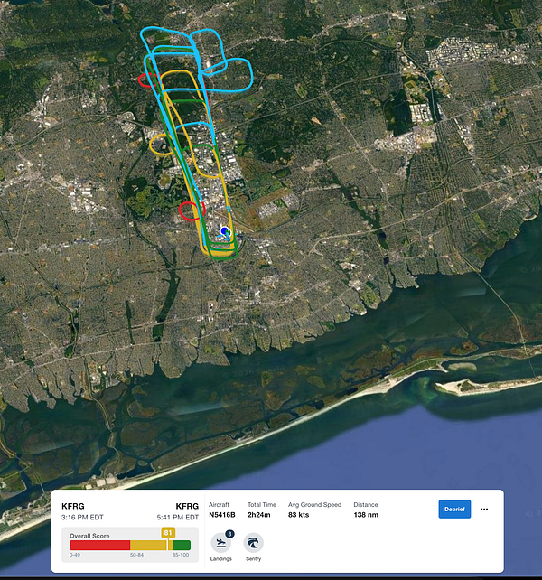 A detailed sky view of multiple airplanes on runways and taxiways at a busy airport with a control tower and surrounding urban landscape.