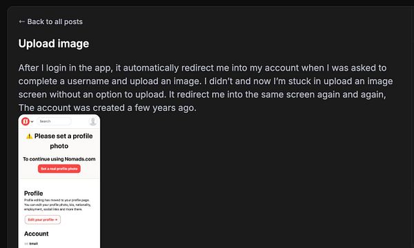 Screenshot of a web page displaying an image upload widget prompting users to select an avatar image, showing a circular grey placeholder with the text 'No Profile Picture'.