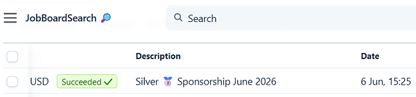 Screenshot of a sponsorship management dashboard showing a Silver sponsor renewal progress and revenue target.