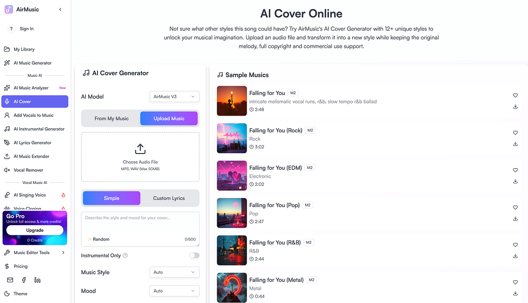 AirMusic: Generate realistic music and vocals with AI | BetaList