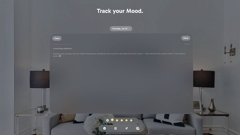 Screenshot of Sunrise Journal