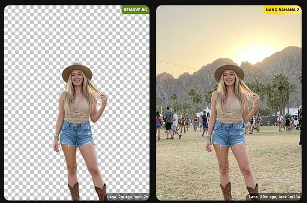 Screenshot of a web interface showing image editing options with an uploaded photo.