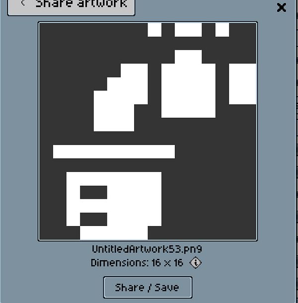 Close-up photograph of a white pixelated plastic toy figure resembling a bird, held by a hand.