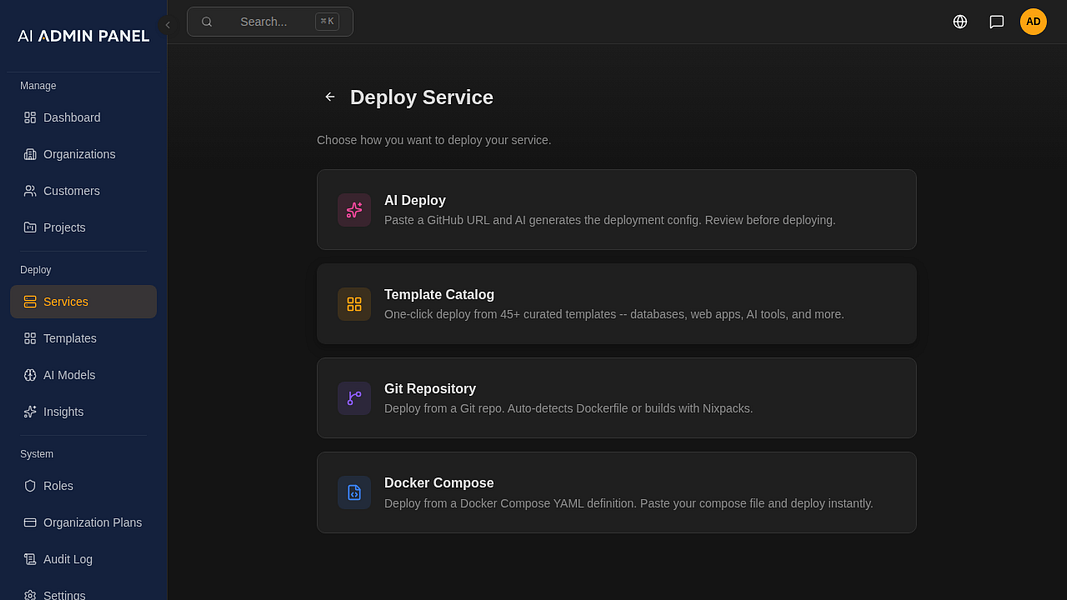 AI Admin Panel